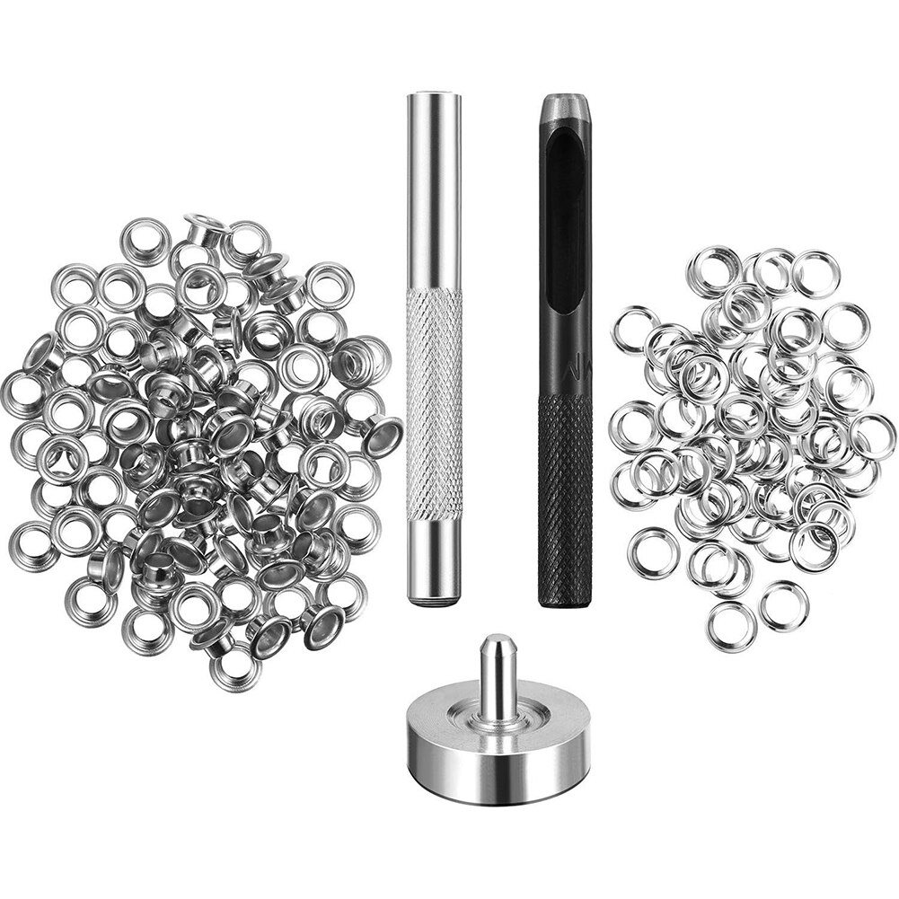 Round Spikes DIY Brass Sewing Buckle Repair Hole Punch Home Eyelets Grommet Tool Kit Fastener Rivet Leathercraft