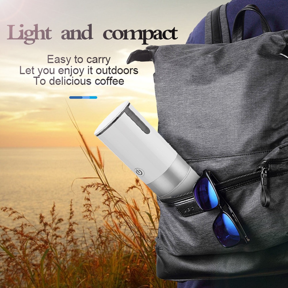 Mini Portable Pressure Coffee Maker Manual Espresso Atomatic Coffee Machine USB Charging Capsule Espresso Machine Kitchen Tool