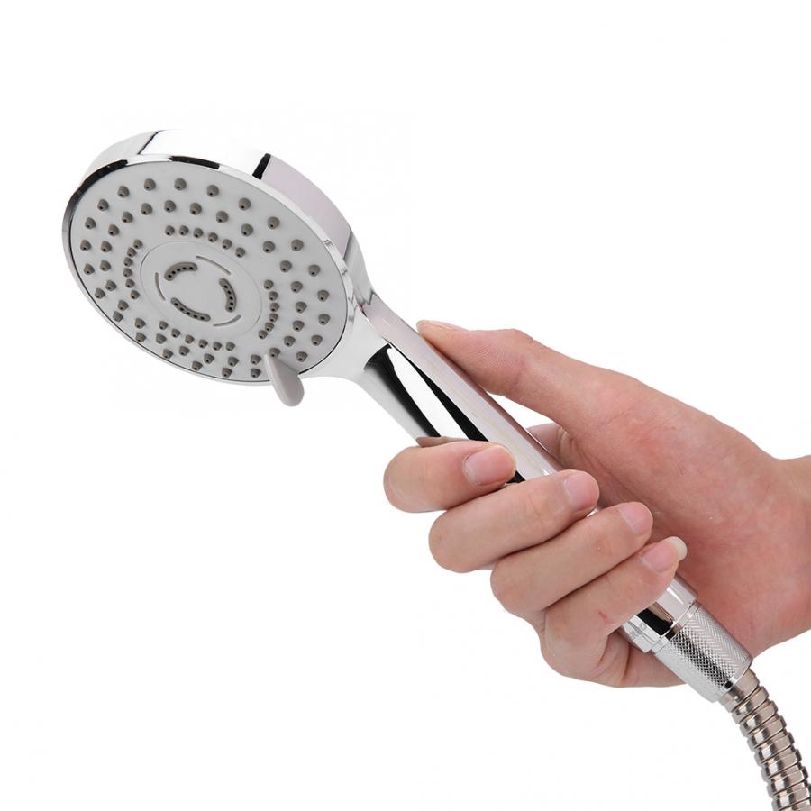 Stainless Steel Chrome Shower Head Riser Rail Sliding Bar Set Height Adjustable Handheld Shower Head Metal Hose Assemble Kit