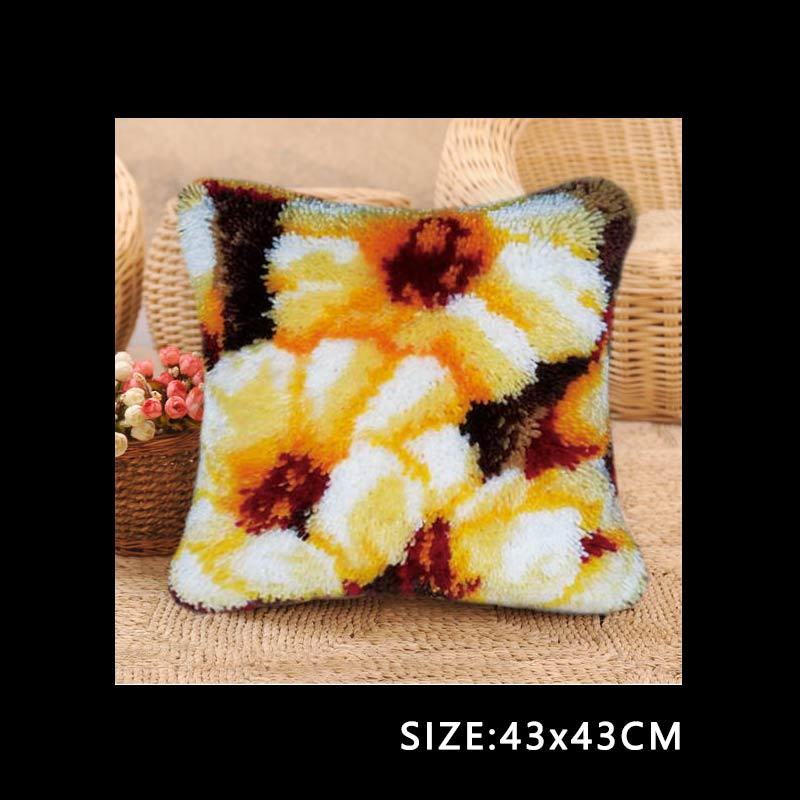 Coussin à crochet, coussin à crochet, coussin à crochet, coussin en mousse pour travaux d'aiguille, taie d'oreiller à crochet, broderie, bricolage, point de croix , 37/43/50 cm: Ti-abz 025