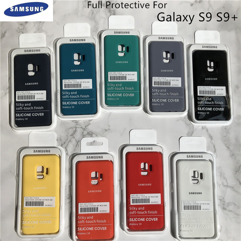 Original Samsung Galaxy s9 s9plus Case Bottom Closed Silky Silicone Cover Soft-Touch Full Protective For Galaxy s9 s9+ with box