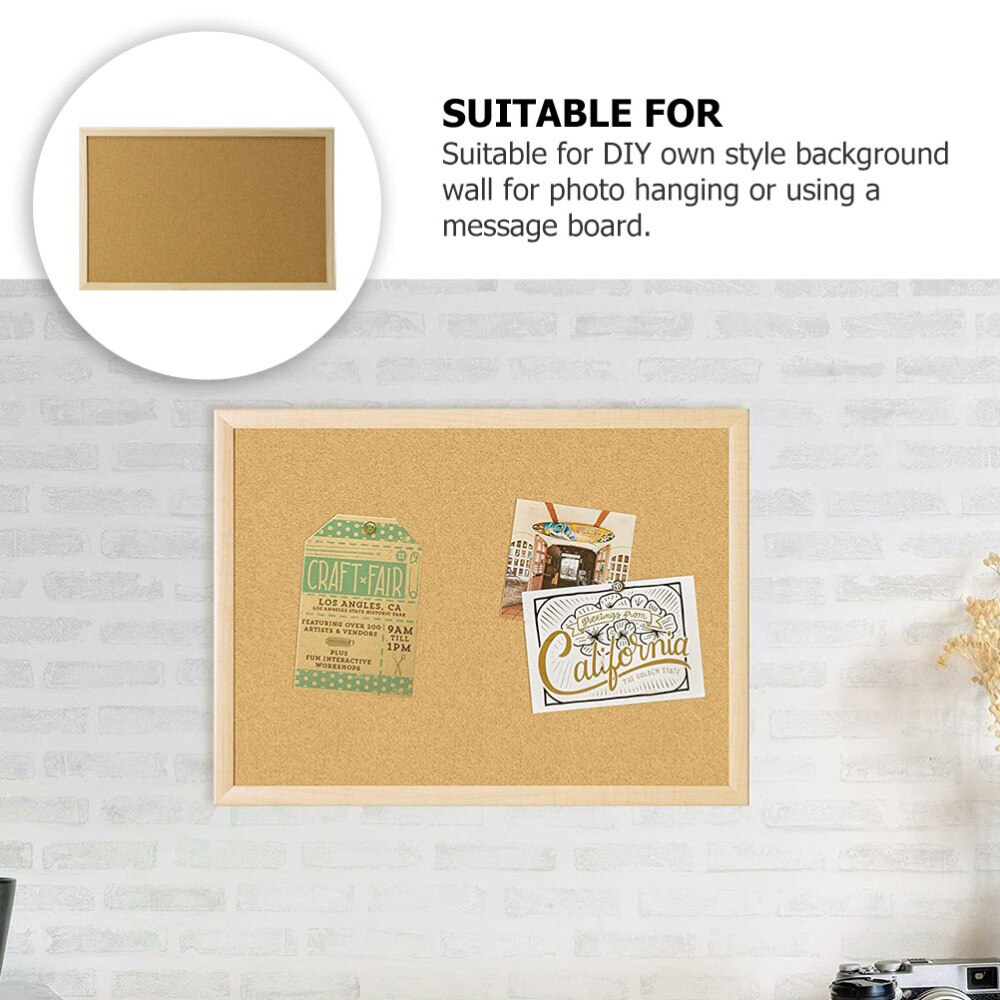 Multi-functional Cork Memo Board Framed Cork Board Home Message Board