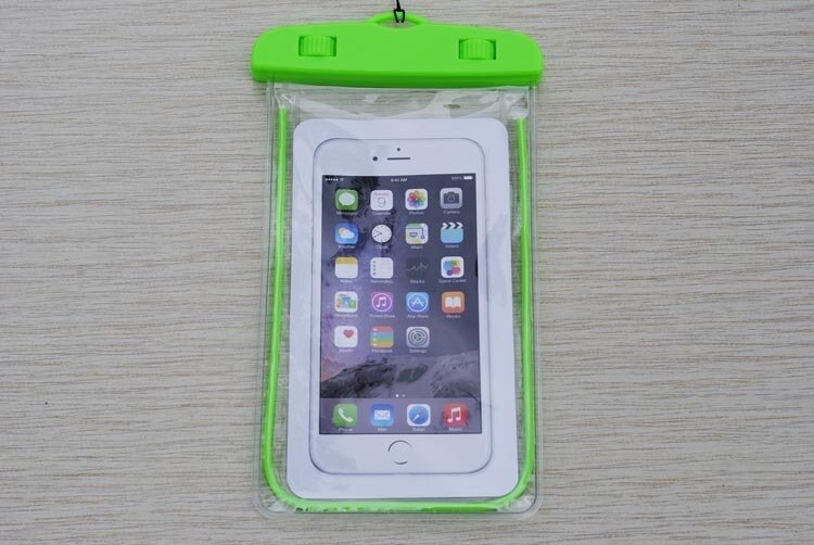 Universele Waterdichte Telefoon Pouch Voor iPhone Waterdichte Gevallen Voor Xiaomi Onderwater Licht Doos Zwemmen Waterdichte Tas Voor Samsung: green