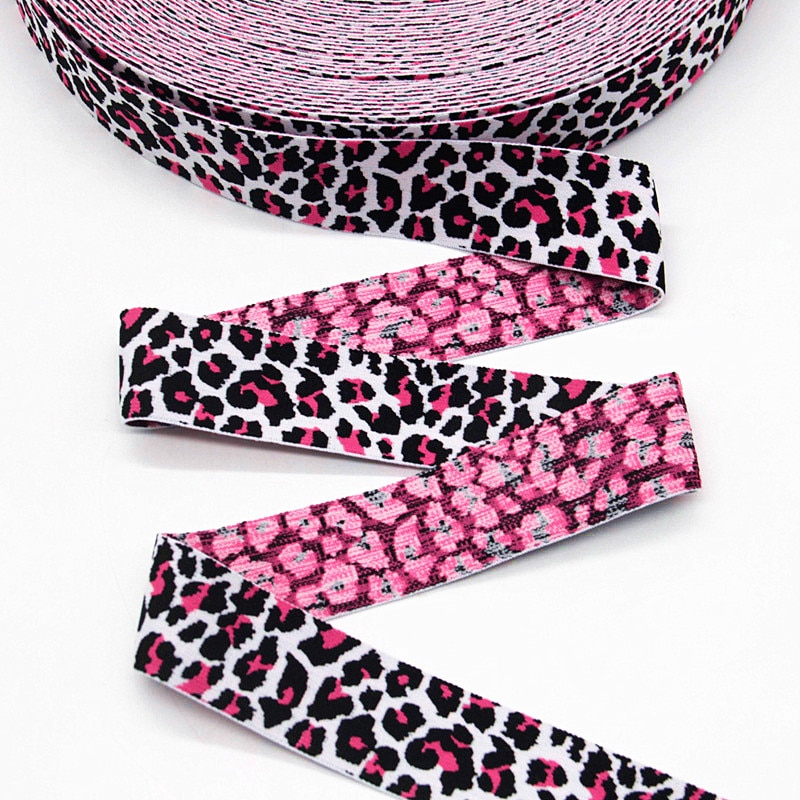 Elastiske bånd 2.5cm gummi elastiske 25mm leopard talje bånd elastik couture diy tøj undertøj bukser sy tilbehør