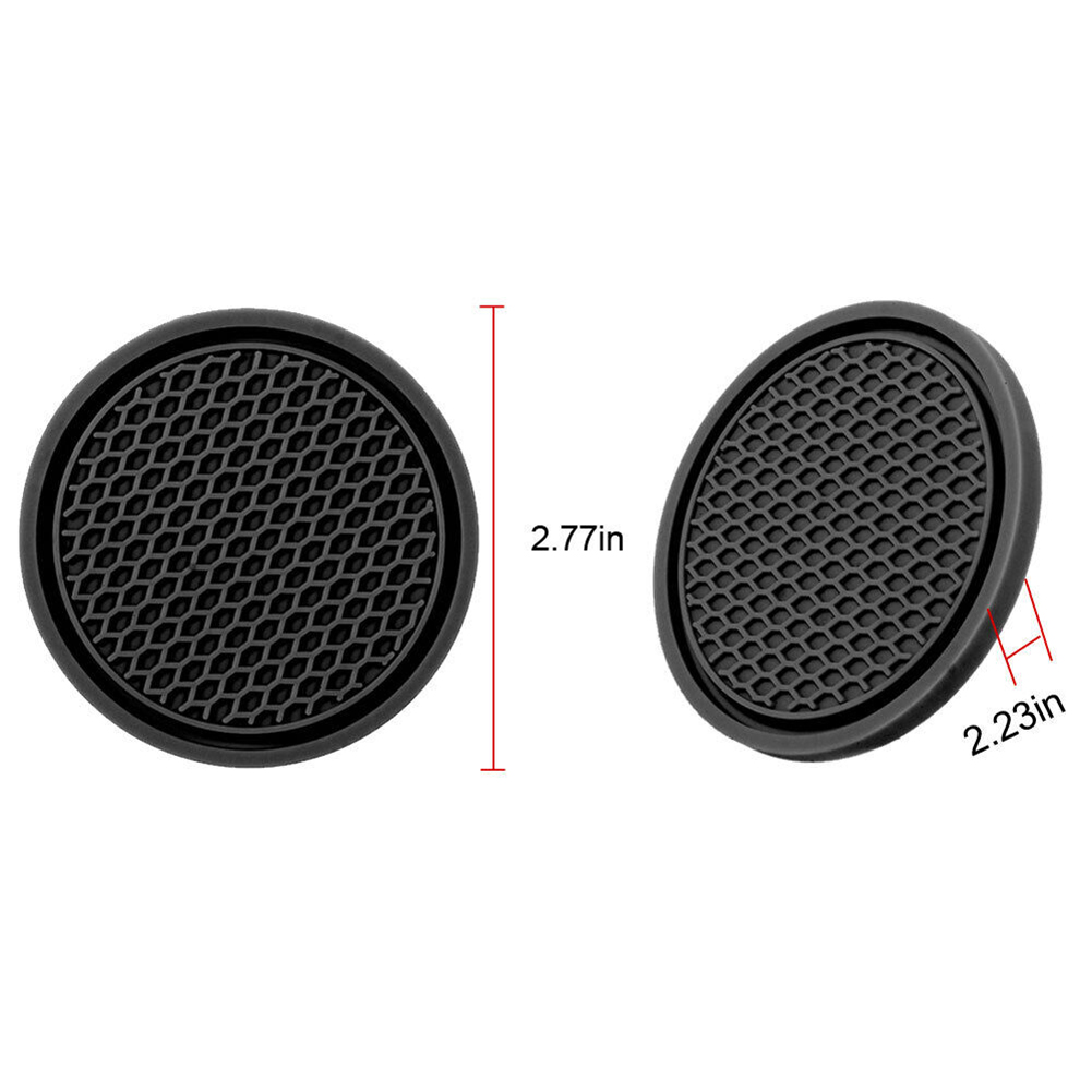 4 unids/set 7cm * 5cm portavasos de coche antideslizante inserto de silicona posavasos alfombrilla Universal accesorios de coche negro apto para la mayoría de los coches estilo