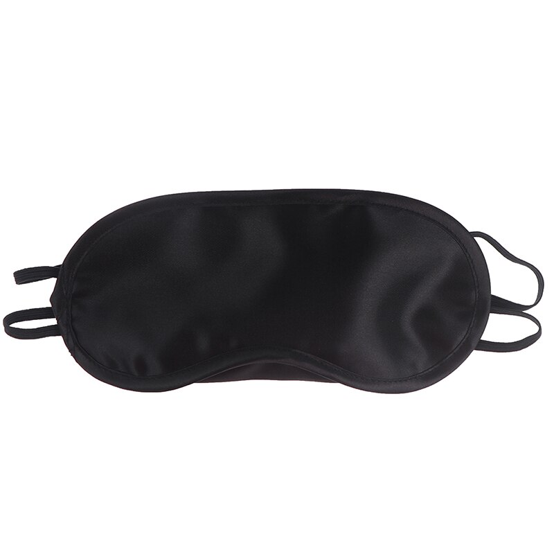 Antifaz para dormir de seda de viaje y con los ojos vendados, suave, con correa elástica, para dormir por la noche, 1 Uds.: black