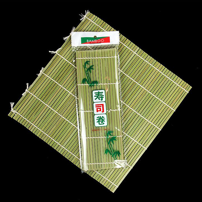 Outils de sushi écologiques rouleau bambou tapis roulants ensemble rouleau Handmake bambou Sushi tapis faisant Kit-vert