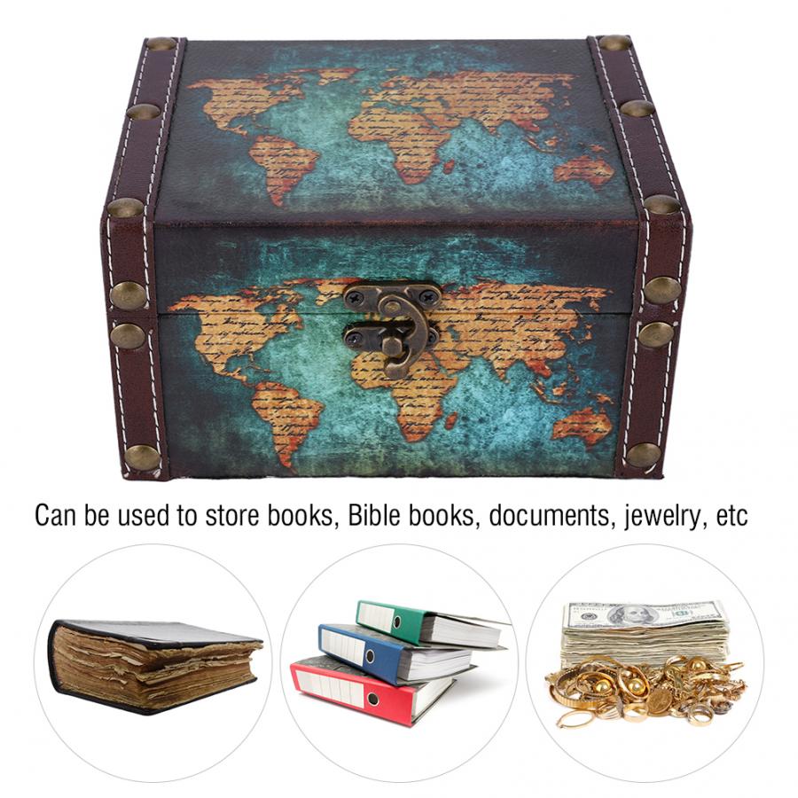 Retro European Storage Box Acrylic Wood British Style Jewelry Storage Box Home Antique Decorations Box