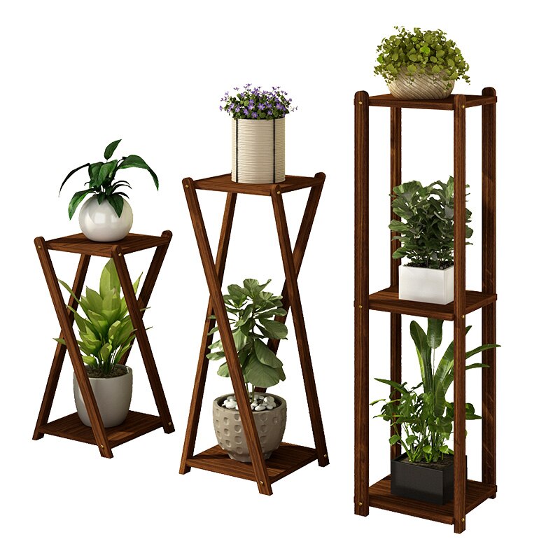 Étagère à fleurs en bois massif multi-étages intérieur spécial salon étage balcon cadre de rangement suspendu orchidée maison