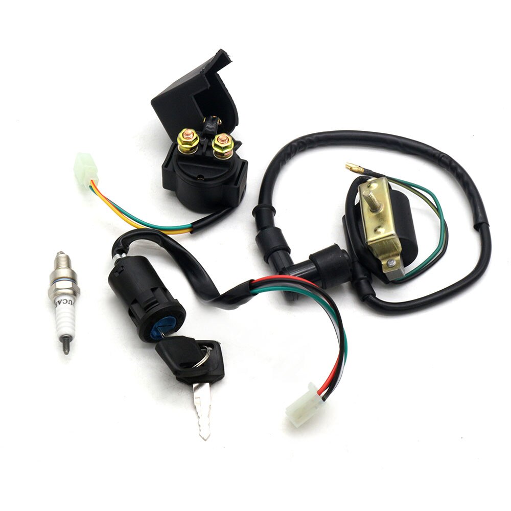 Motorcycle CDI Wiring Harness Loom Solenoid Ignition Coil Rectifier spark plug for 50cc 90cc 110cc 125cc PIT Quad Dirt Bike ATV