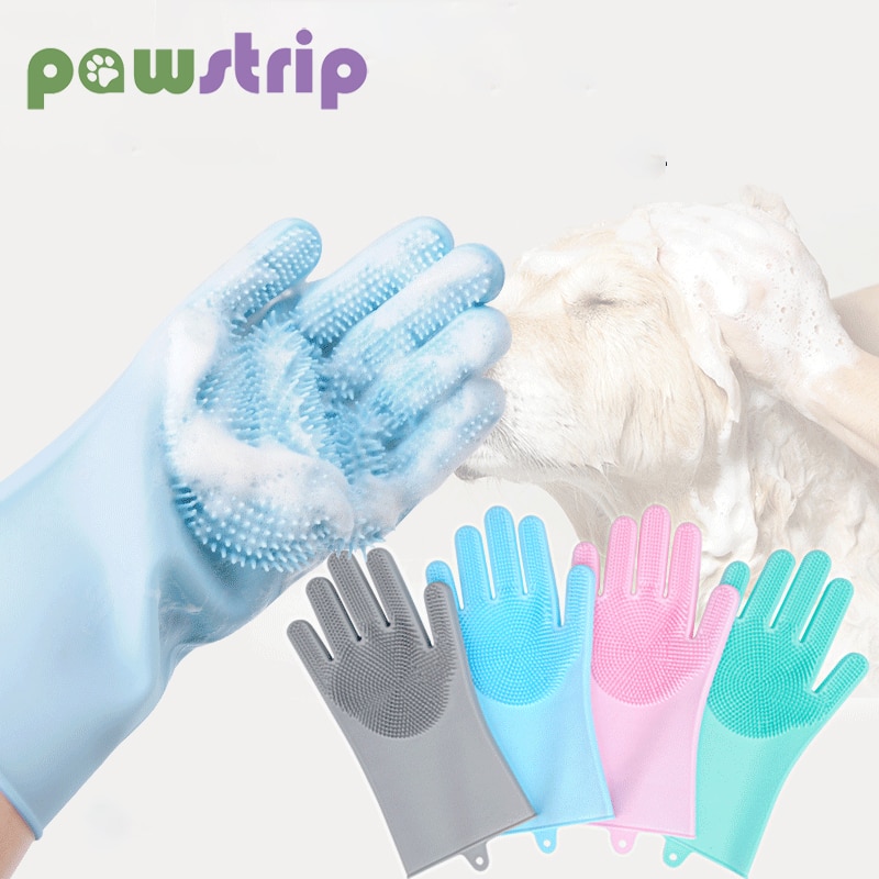 Hond Haar Kam Silicone Honden Grooming Borstel Handschoen Puppy Douche Cleaning Borstels Kat Hond Massage Handschoen Huisdieren Accessoires