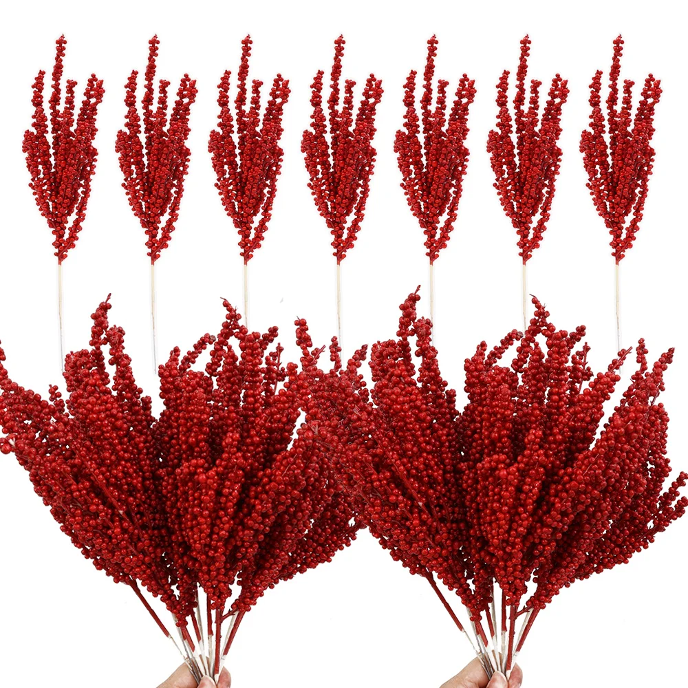 Weihnachten rot Beeren zweige knstliche Stechpalm...  Grandado