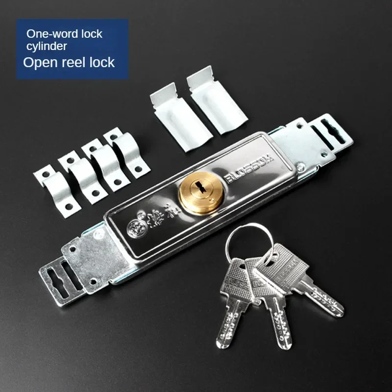 Solid Brass Deadbolt Door Lock with Cross Key Anti-theft Security for Roller shutter door Lock: Black & White