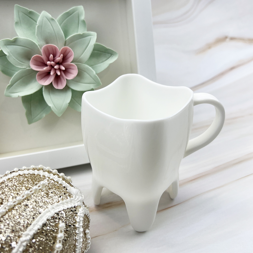 Kreatywne w kształcie zęba kubki na wodę wolnostojące kubek robić mleka i kawy plastikowy kubek robić domowego biura z uchwytem prezenty dla dentysty