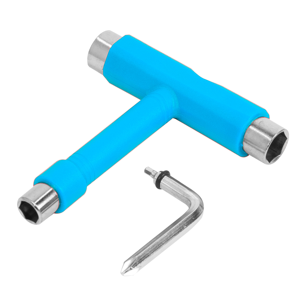 Deskorolka narzędzia T kształt deskorolka zestaw kluczy wielofunkcyjny wioślarz elektryczny skuter klucz robić narzędzie robić regulacji snowboardowego: Niebieski