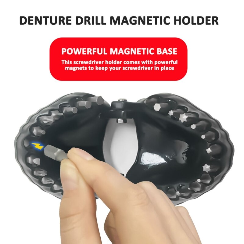 Denture Drill Magnetic Bit Holder Screwdriver Bit Organizing Holder Teeth Model Driver Bit Holder Hold up 28