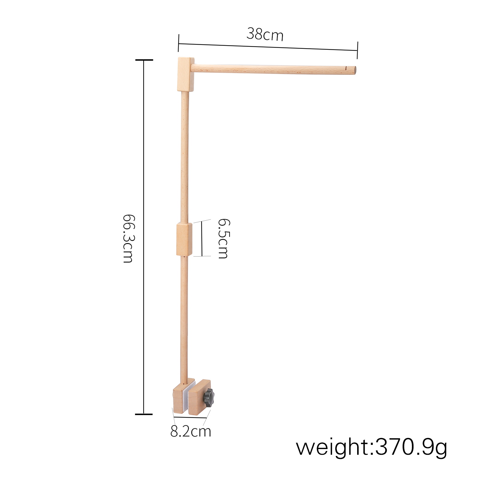 Bite Beten Houten Bed Bel Baby Mobiele Beugel Sok Rammelaar Voor Pasgeboren Speelgoed Ontwikkelen Diy Accessoires Wieg Houder Arm Beugels: Bracket 1