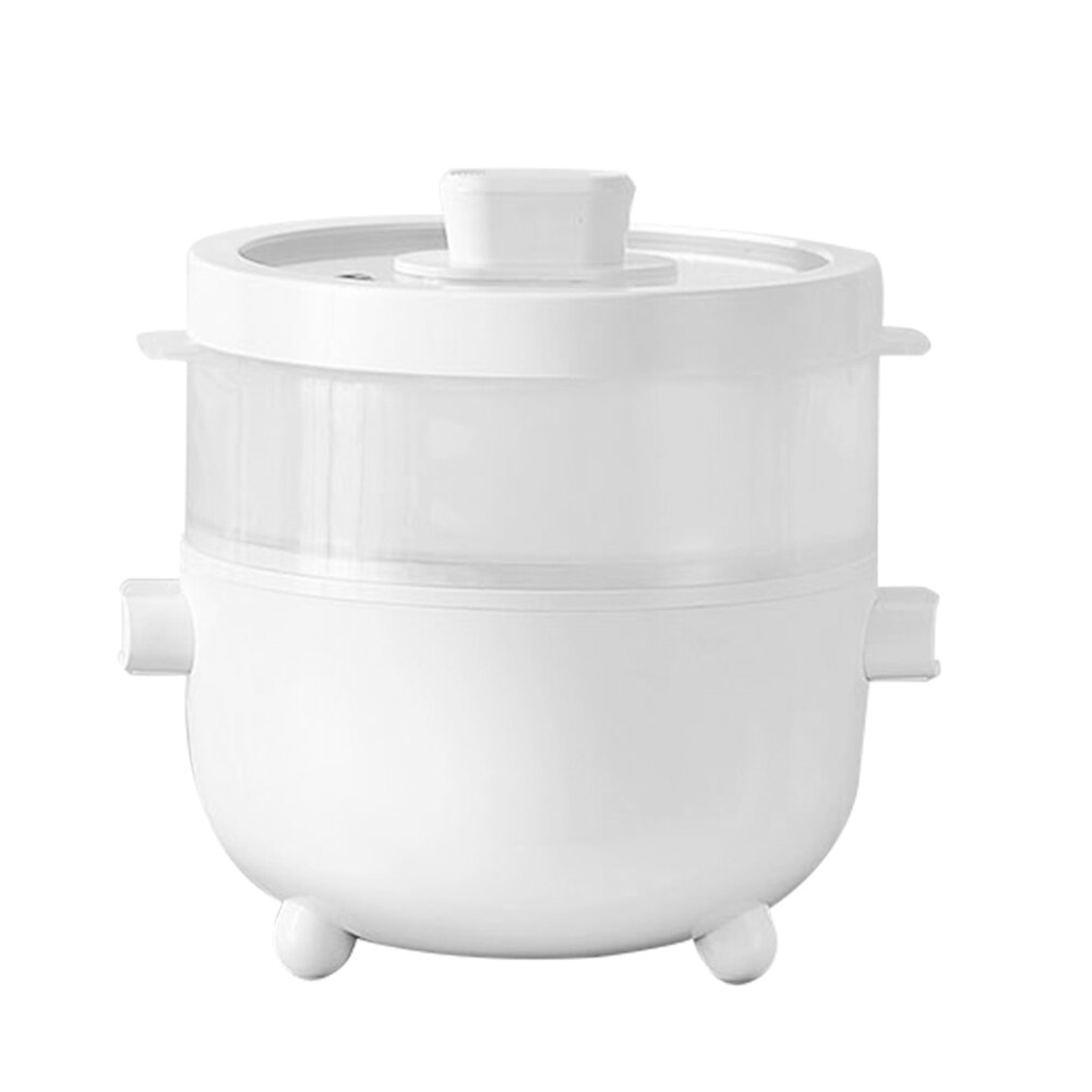 700W Electric Cooking Pot Portable Dormitory Students Pot Rice Cooker Ceramic Coating Liner Stewing Pot for Kitchen: Double layer