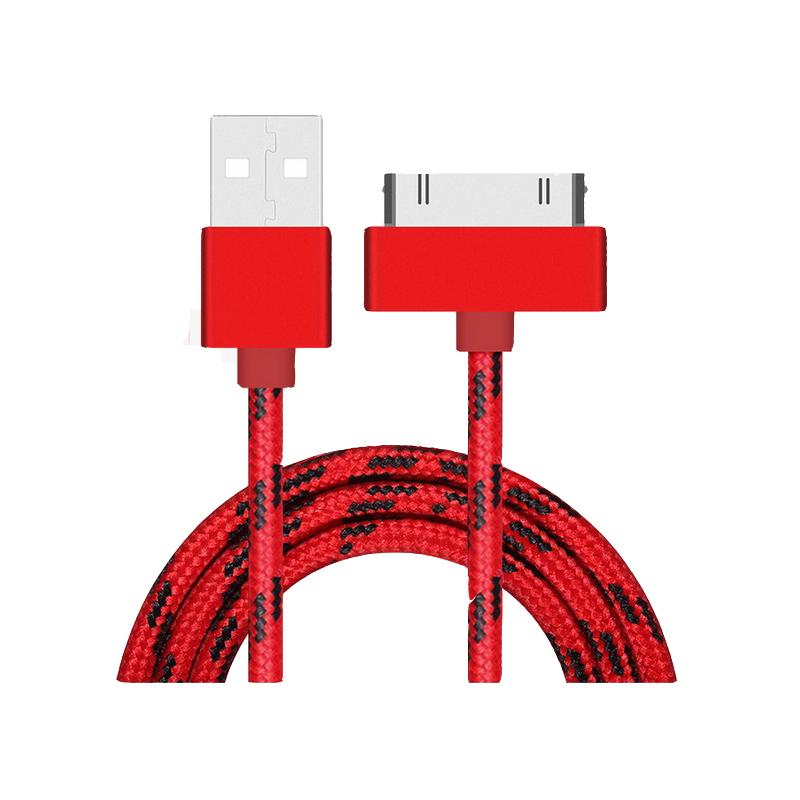 2.4A Usb Data Charger Cable 1m Cable For IPhone 4 IPhone 4s IPod 2 3: Red