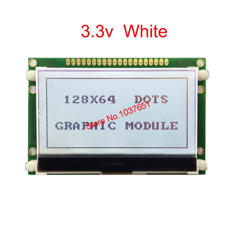 lcd module 12864 cog Graphic display 72x39mm ST7565P parallel serial SPI 3.3V 5v blue white and black touch screen LG12864U: white 3.3v