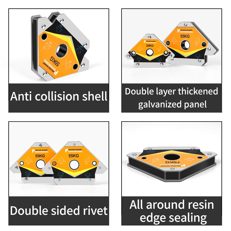 2PCS Magnetic Welding Corner Holder Positioner Soldering Locator for Welding Angles Magnetic Welding Magnet Holder 25LBS