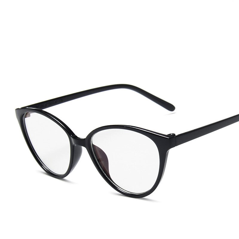 Gafas sencillas de ojo de gato para mujer, lentes ópticas transparentes, planas
