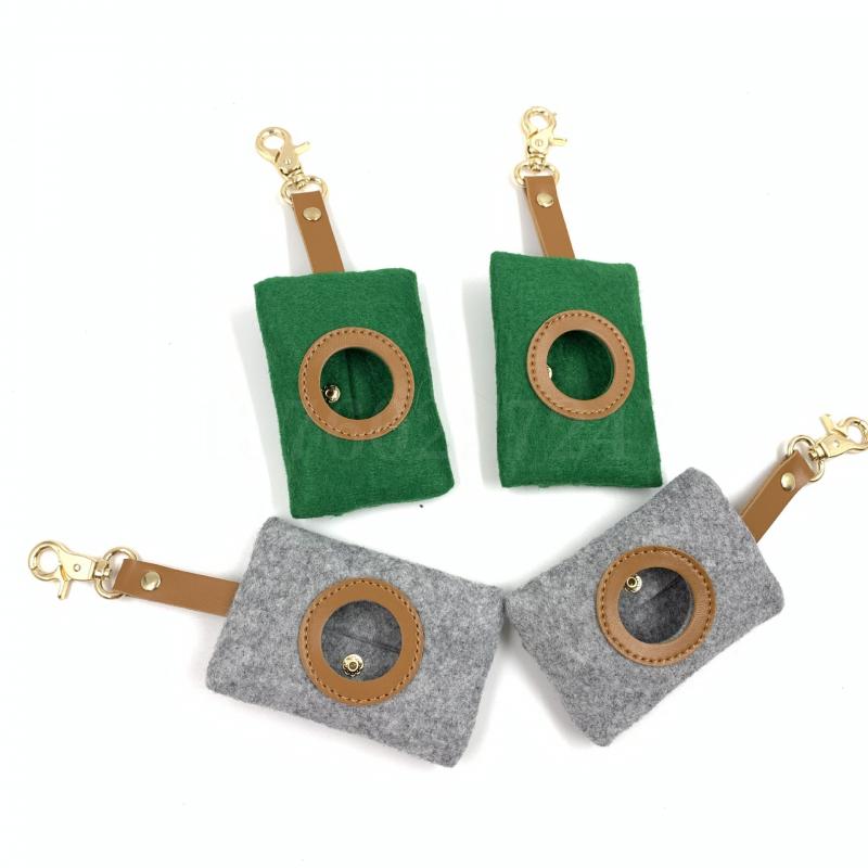 Outdoor Dog Toilet Bag Trash Bag Holder Dog Poop Bag Holder Felt Bag Pet Trash Bag Keychain Felt Toilet