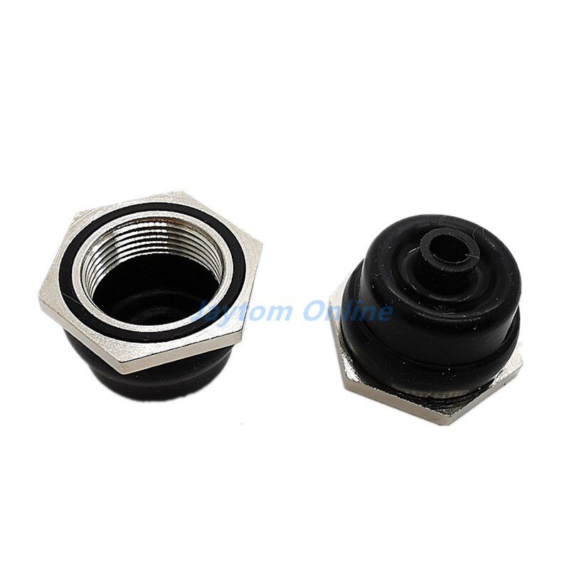 5pcs M12 * 1.0 12MM Toggle Switch Waterproof Cap With Hexagonal Metal Edge