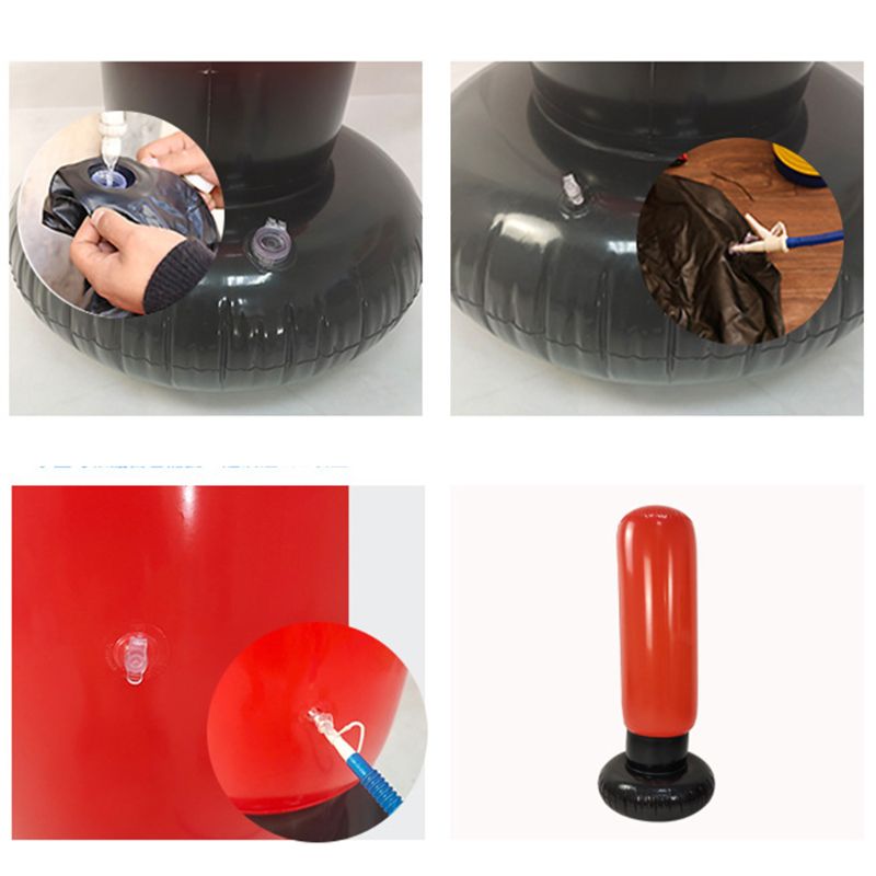 Vertical Boxing Column Standing Punching Bag Inflatable Tumbler Fitness Sandbag