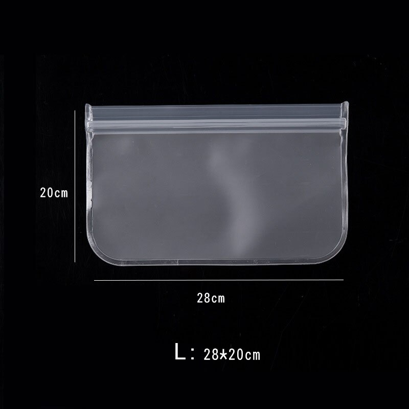 Genanvendelig silikone lynlås top lækagesikre beholdere forkids frokost snacks / sandwich / fryser fryser madposer køkkenopbevaring: 20 x 28cm