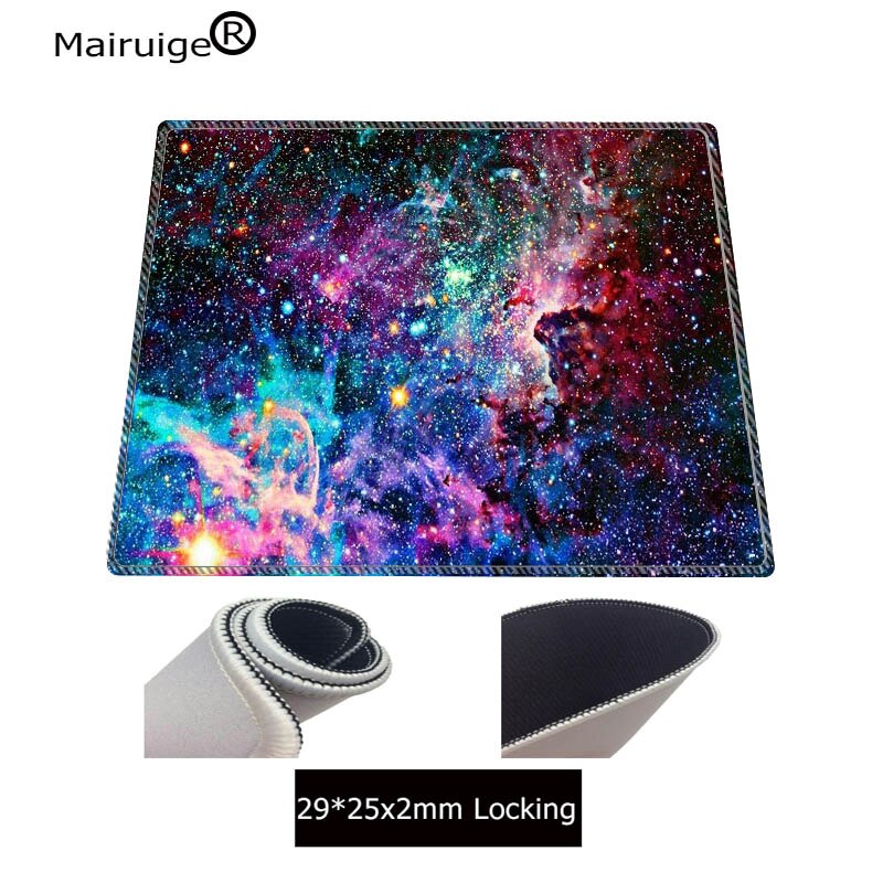 Tamanho impermeável do mousepad da borda do fechamento das esteiras do jogo do gamer do espaço exterior de mairuige para 300*800*2mm e 400*900*3mm projetam a grande almofada do rato: 250X290X2MM
