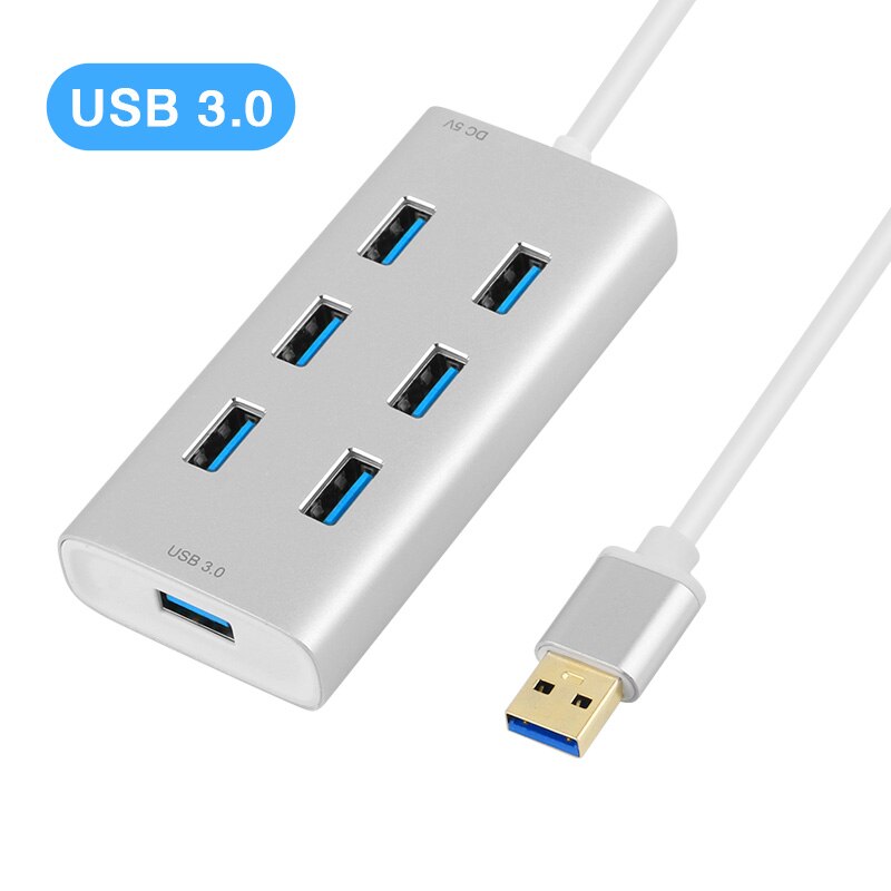 USB 3.0 HUB 7 Ports Schnelle Splitter Netzteil Lade Multi-interface Für Mac iPad iPhone Android WinXP 7 8 datum Übertragung