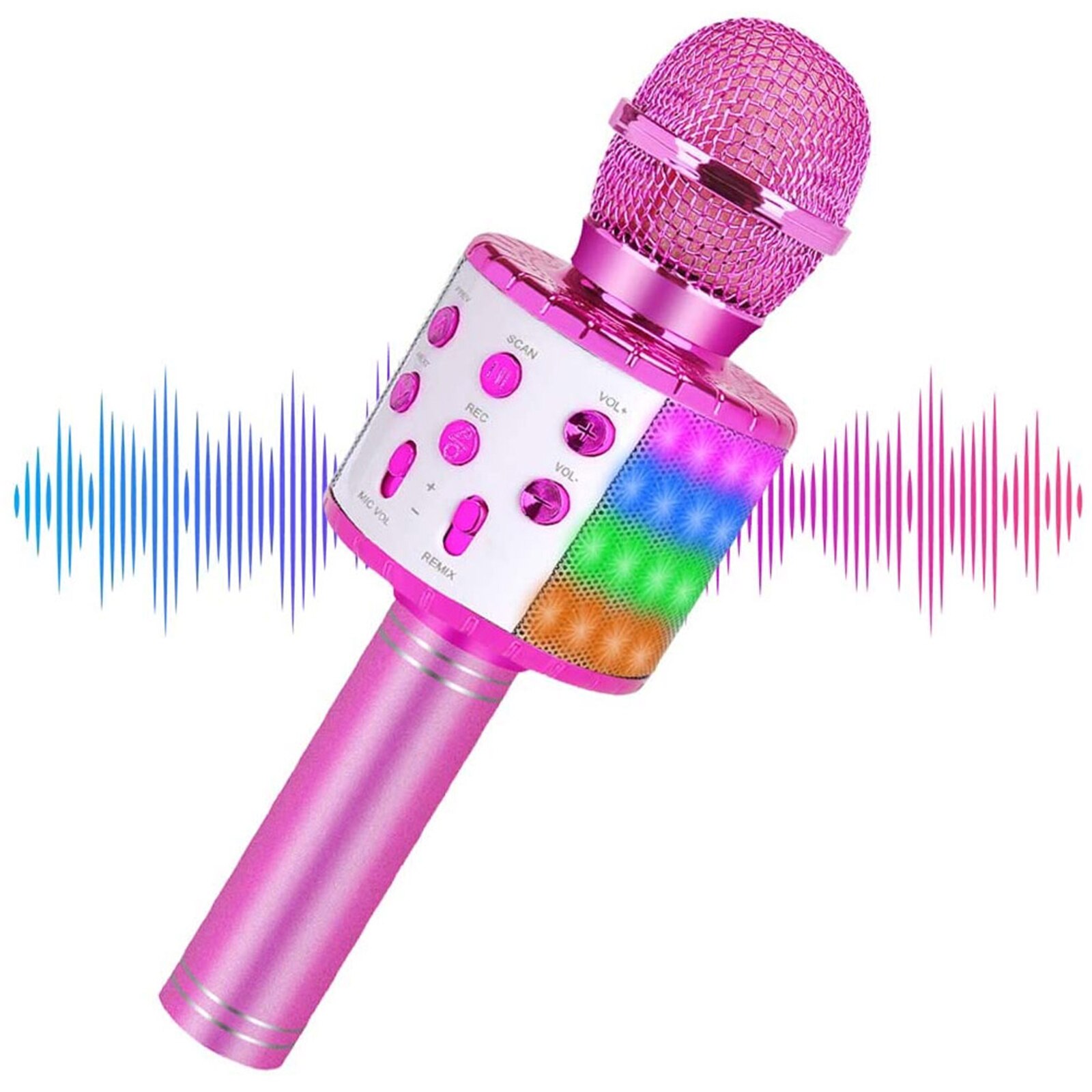 Draadloze Bluetooth Microfoons 3-In-1 Karaoke Mic Speaker Bluetooth Draadloze Microfoon Audio Video Microfoons Muziek KQS8: Zilver
