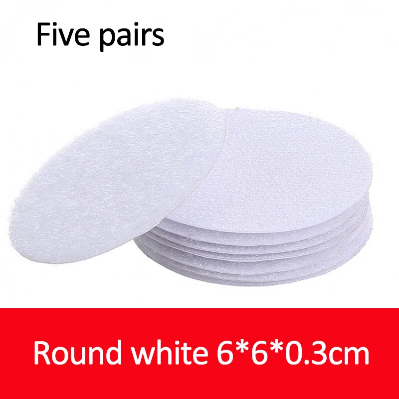 5/10/20 Pairs 60mm Strong Self Adhesive Fastener Dots Stickers Velcro Adhesive Tape For Bed Sheet Sofa Mat Carpet Anti Slip Mat: 5 Pairs White Round