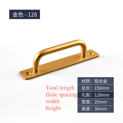 Aluminum Alloy Sliding Door Handle Balcony Window Cabinet Door Handle Bedroom Kitchen Black Gold Silver Furniture Hardware: E