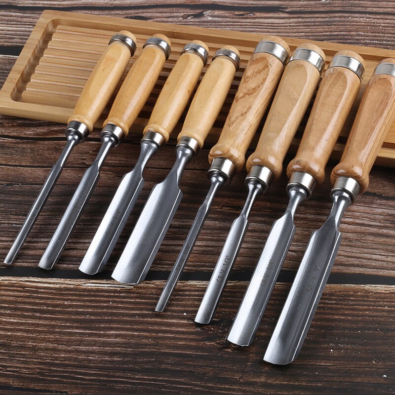 6/12/18/24mm Woodworking Carving Knife Semicircular Chisel Carpenter Tools Chisel With Wooden Handle Carving Tools Carpinteria