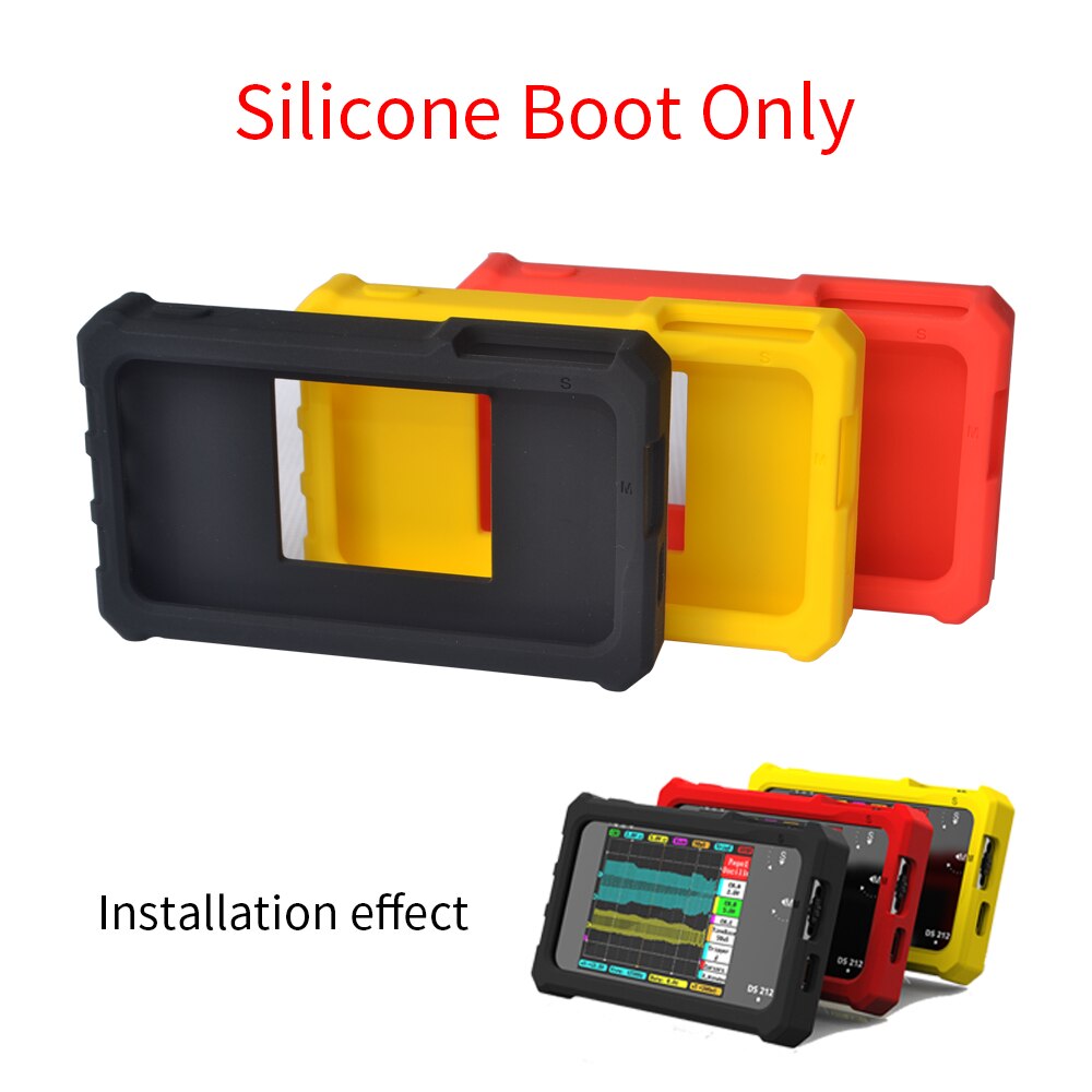 Soft Silicone Boot for DS212 Mini DSO Digital Oscilloscope Protective Storage Cover Ring Stand Holder Shell Bag Red Black Yellow