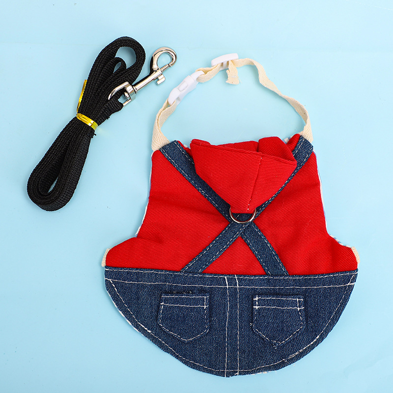Vêtements de lapin, veste en jean, manteau pour animaux de compagnie, harnais pour petits animaux, gilet, ensemble de chapeaux, furet, lapin, Hamster, fournitures pour petits animaux de compagnie, laisse pour chien: M