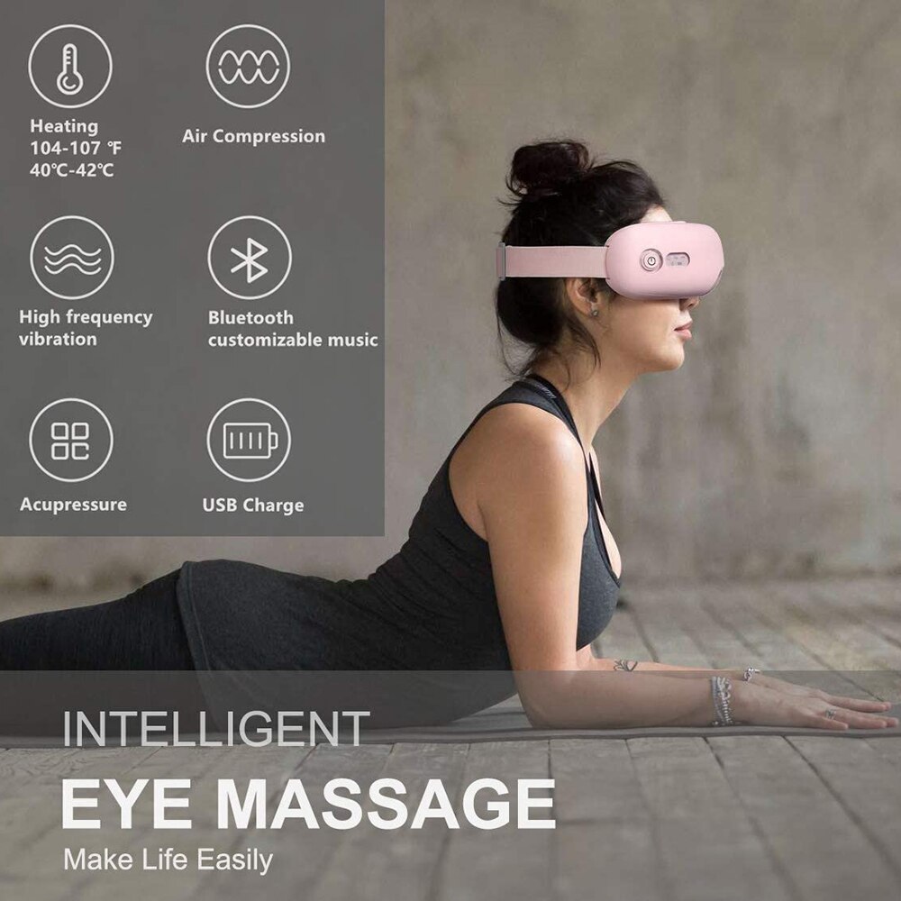 Smart Airbag Vibration Eye Massager Eye Care Instrumen Heating Bluetooth Music Relieves Fatigue Anti Wrinkles Relax Eyescare