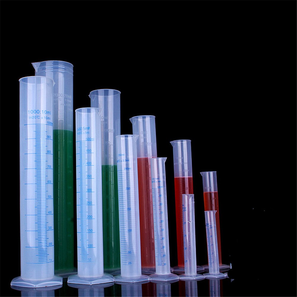 10ml plast måle cylinder laboratorie test gradueret flydende prøve rør værktøj krukke
