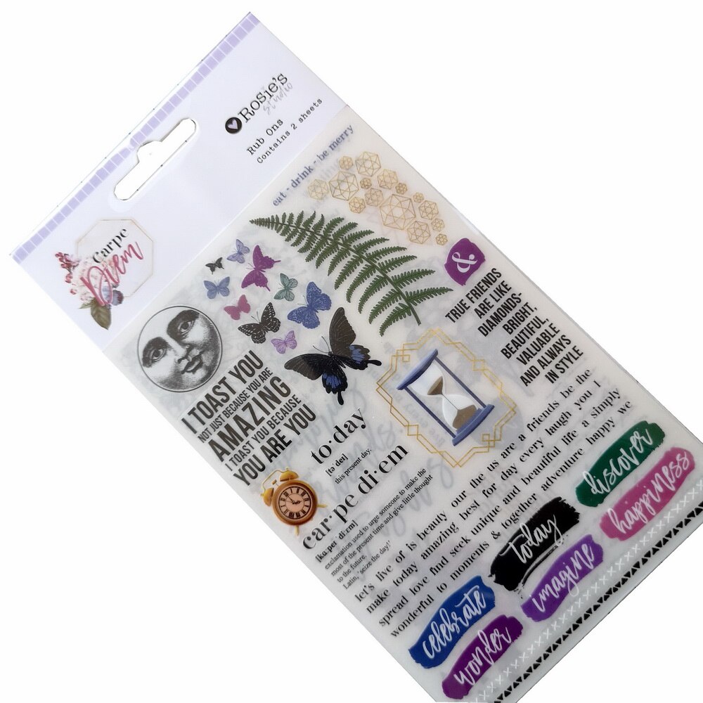 CRZCrafter Rub Ons Transfer Stickers Embellishments 4c Printing Craft Scrapbooking Cardmaking Journal Planner Decorations