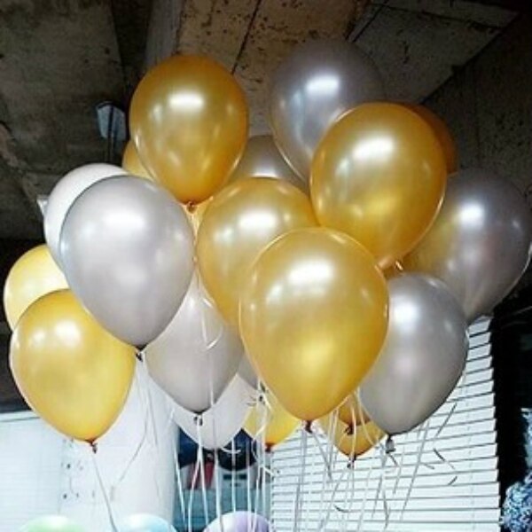 20 stks/partij 12 inch Latex ballon Helium Ronde ballonnen Dikke Parel gouden zilveren ballonnen Bruiloft Verjaardag Baby
