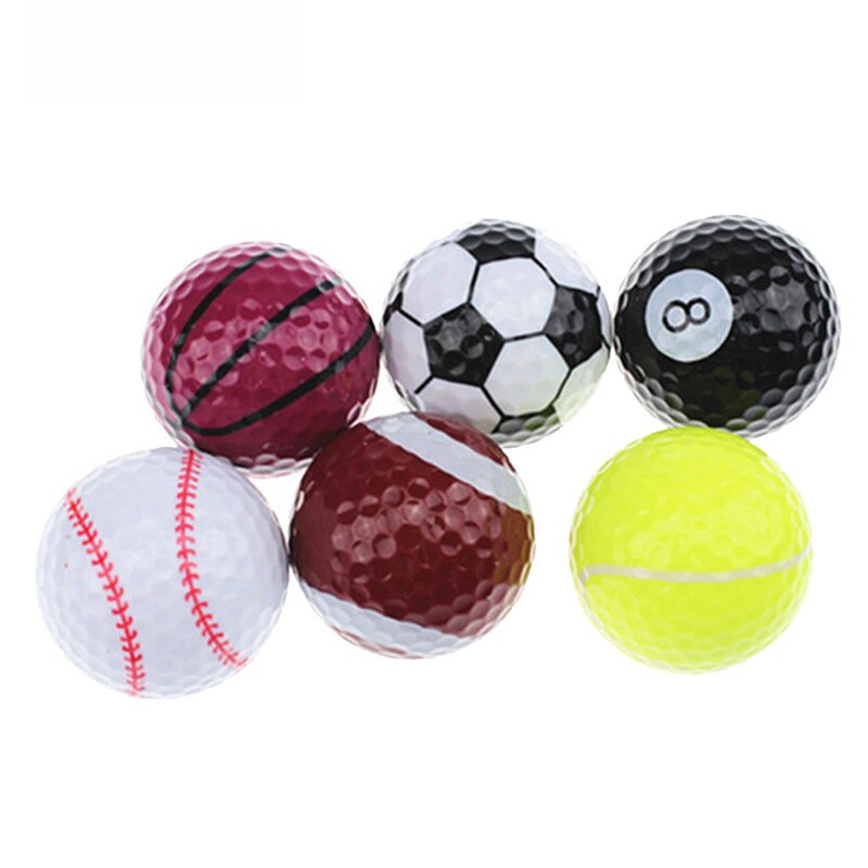 Crestgolf 6 Stuks Per Pack Novelty Sport Praktijk Golfballen Ballen Twee Layer Golf Pelotas Diverse Golfbal Driving Range bal: mixed color