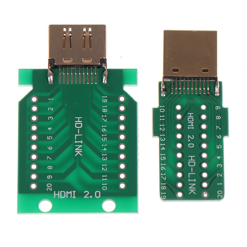 1pcs DIY Standard HDMI Welded Male Plug Female Jack 19Pin Cable Connector 19+1 Gold-plated Repair Plug