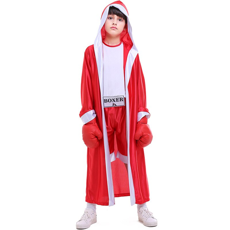 Kind Blauw Rood Boxer Kostuum Halloween Boxer Jongen Kostuum Bokswedstrijd Kinderen Uniformen