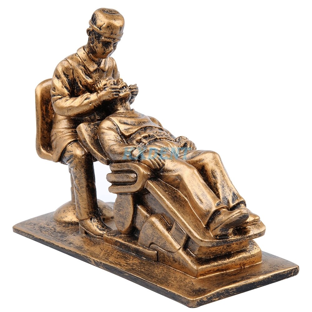 1 stücke Zahnmedizin Klinik Schreibtisch Dekoration Zahnarzt Harz Zahn Skulptur Ornamente Artcrafts Figuren Zahnmedizin: Gold