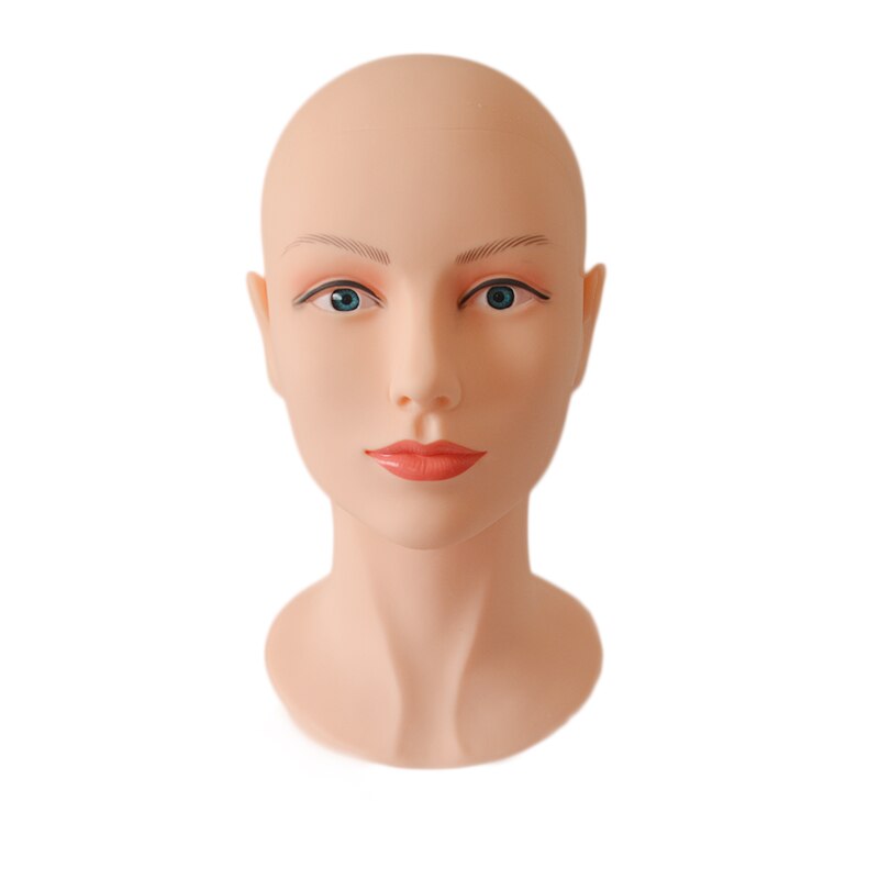55cm Bald Mannequin Head With Clamp Cosmetology Manikin Head For Makeup Practice Female Maniqui Head For Wig Making Hat Display: CHROME