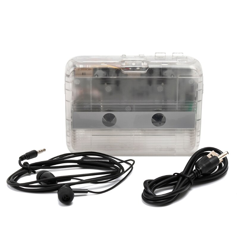 Portable Bluetooth-compatible Input Output Cassette Player FM Radio Players Transparent Cassette Tape Player USB Ports