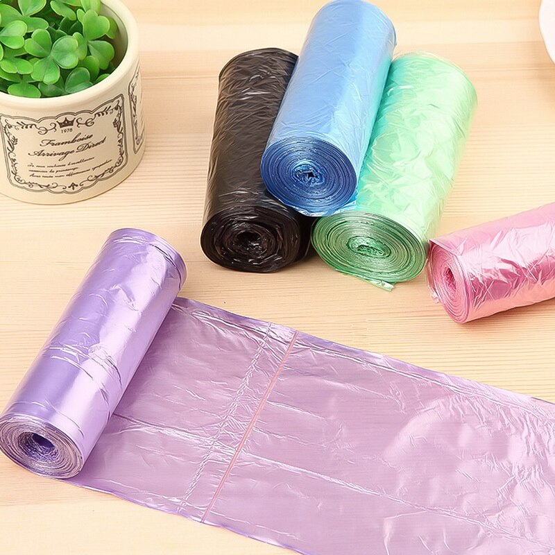 Sac poubelle cuisine pratique | 30 pièces/rouleau, couleur unique, épaissi, point de cassure, sac de déchets de nettoyage One-off, sac poubelle en plastique de 45x55cm