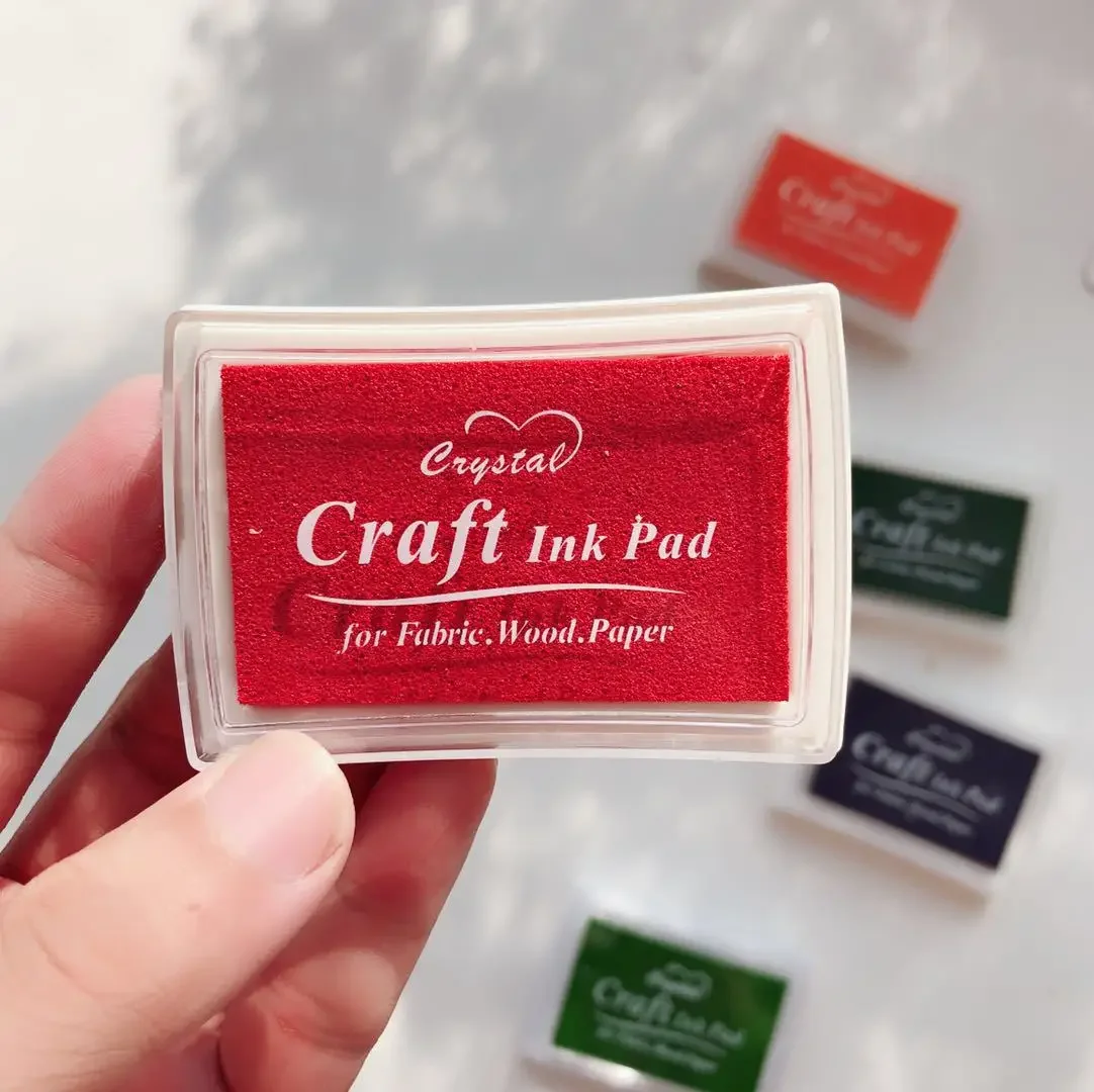 Ink Pad Ink Stamp Pad for DIY Craft Rubber Self Inking Roller Stamps Stationery Album for Scrapbooking Paper Decoration: Red